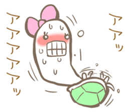 the sharp tongue rabbit and turtle. sticker #11290760