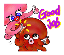 Octopus and funny pals sticker #11290835