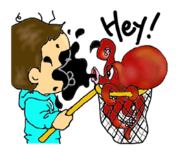 Octopus and funny pals sticker #11290843