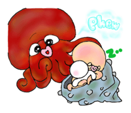 Octopus and funny pals sticker #11290851