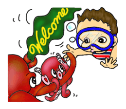 Octopus and funny pals sticker #11290860