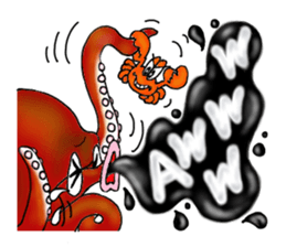 Octopus and funny pals sticker #11290866