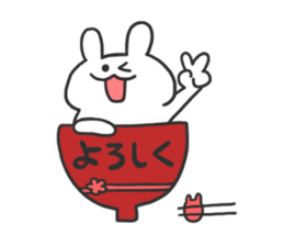 daily phrase with rabbit&food sticker #11295169