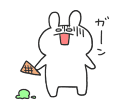 daily phrase with rabbit&food sticker #11295193