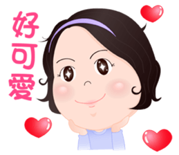 Q curly hair girl sticker #11296087