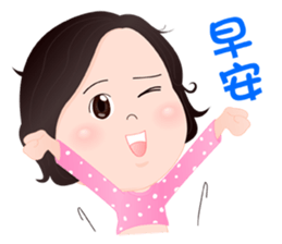 Q curly hair girl sticker #11296090