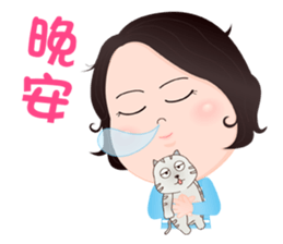 Q curly hair girl sticker #11296091