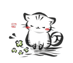 "kanji" cat 2 sticker #11296179