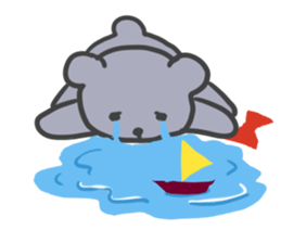 Sticker of leisurely gray bear sticker #11299131