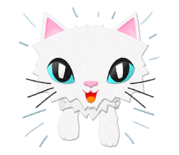 White cat Sanday 2 sticker #11306027