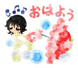 Girls with pretty umbrellas sticker #11306360