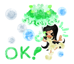 Girls with pretty umbrellas sticker #11306363