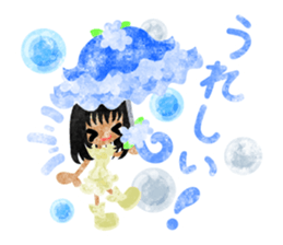 Girls with pretty umbrellas sticker #11306365