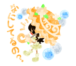 Girls with pretty umbrellas sticker #11306370