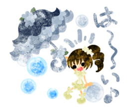 Girls with pretty umbrellas sticker #11306372