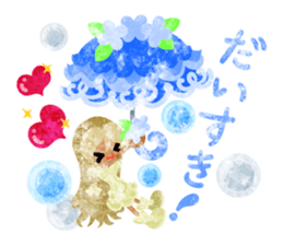 Girls with pretty umbrellas sticker #11306374