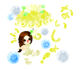 Girls with pretty umbrellas sticker #11306376