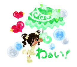 Girls with pretty umbrellas sticker #11306377