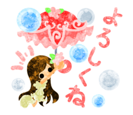 Girls with pretty umbrellas sticker #11306378