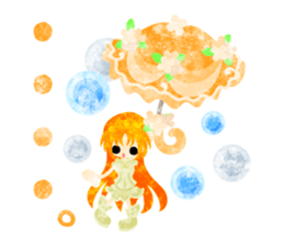 Girls with pretty umbrellas sticker #11306379