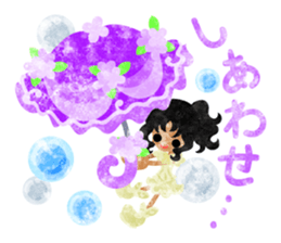 Girls with pretty umbrellas sticker #11306380