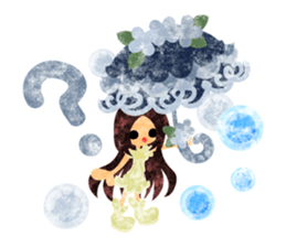 Girls with pretty umbrellas sticker #11306381