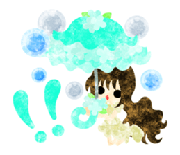 Girls with pretty umbrellas sticker #11306382