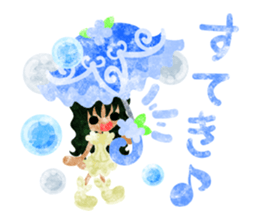 Girls with pretty umbrellas sticker #11306383