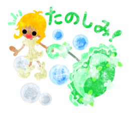 Girls with pretty umbrellas sticker #11306386