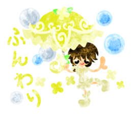 Girls with pretty umbrellas sticker #11306387