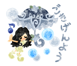 Girls with pretty umbrellas sticker #11306390