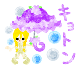 Girls with pretty umbrellas sticker #11306391