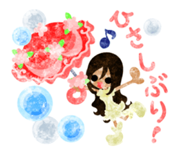 Girls with pretty umbrellas sticker #11306392