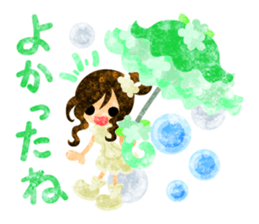 Girls with pretty umbrellas sticker #11306395