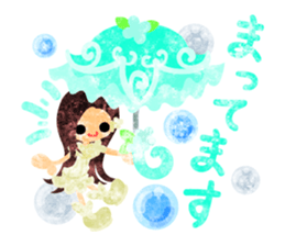 Girls with pretty umbrellas sticker #11306396