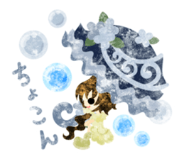 Girls with pretty umbrellas sticker #11306399