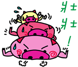 Stacked three pigs sticker #11307147