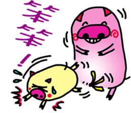 Stacked three pigs sticker #11307149