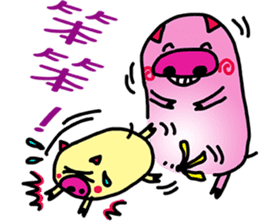 Stacked three pigs sticker #11307149