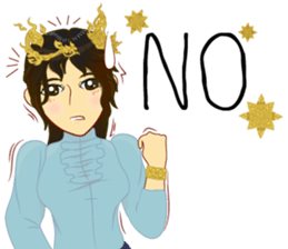 Lai Kanok Cartoon Lady V.dress Thai/Eng sticker #11307787