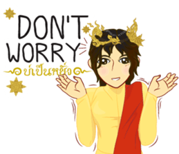 Lai Kanok Cartoon Lady V.dress Thai/Eng sticker #11307795