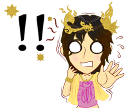 Lai Kanok Cartoon Lady V.dress Thai/Eng sticker #11307809