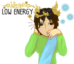 Lai Kanok Cartoon Lady V.dress Thai/Eng sticker #11307813