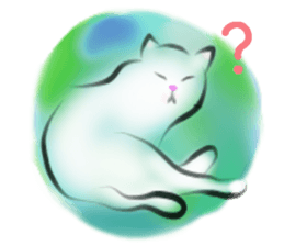 Yuki of the white cat sticker #11310319