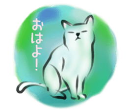 Yuki of the white cat sticker #11310322