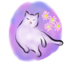Yuki of the white cat sticker #11310333