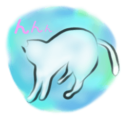 Yuki of the white cat sticker #11310334