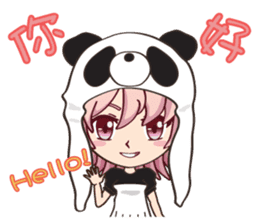 Chinese panda girl sticker #11310736