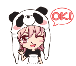 Chinese panda girl sticker #11310756