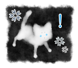 Sumi white cat sticker #11312797